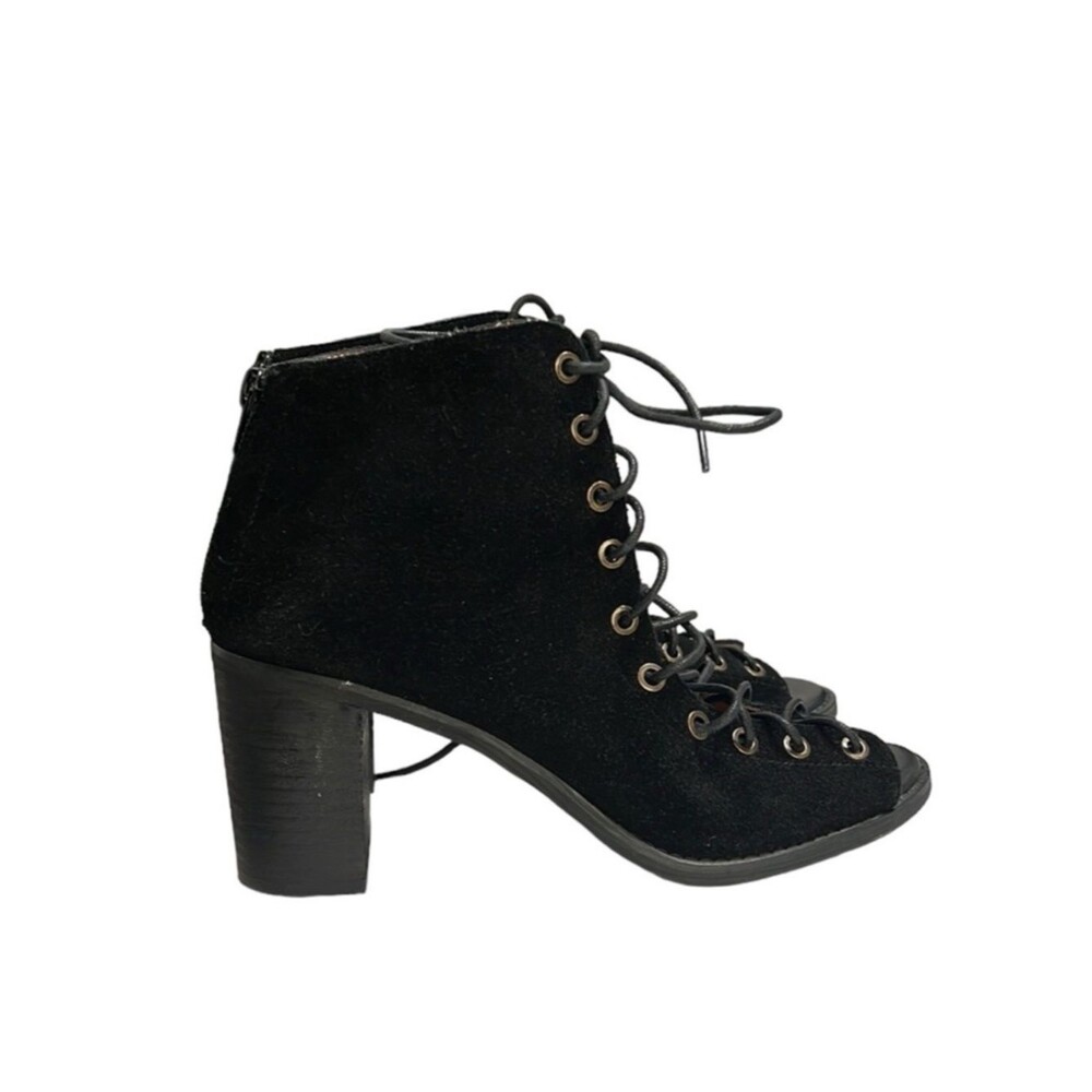Jeffrey Campbell Cors Black Suede Booties Size 9.5
